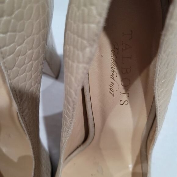 Talbots Croc Embossed Leather Pep Toe Heels Size 8.5 B - Picture 7 of 13